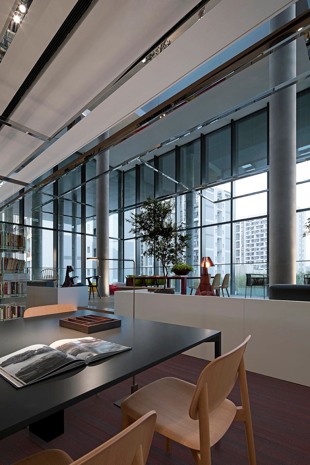 现代简约风格,广州图书馆 - 品秀星樾分馆室内灯光设计-光影结合,射灯