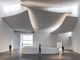 休斯顿美术馆扩建，玻璃圆柱表皮，到了晚上竟是全发光的外墙!