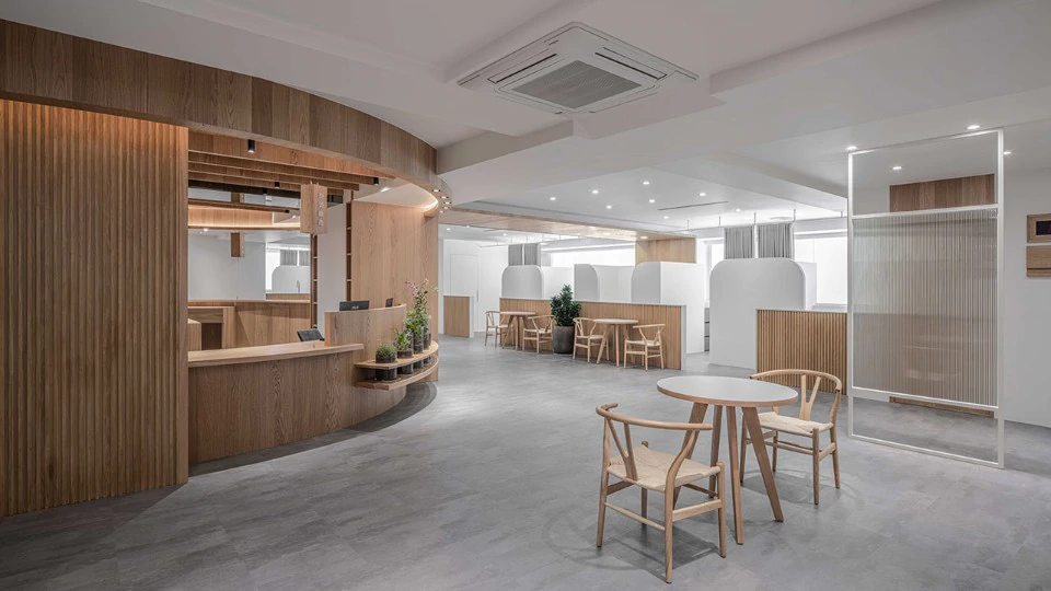 台湾中医的茶米诊所空间设计灯光案例,展厅,主光源
