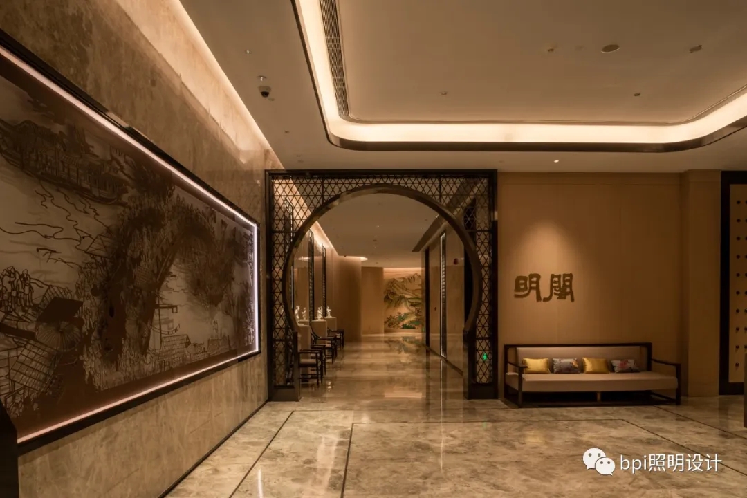 酒店照明设计,北京灯光设计,线性灯,东方风格,装饰灯