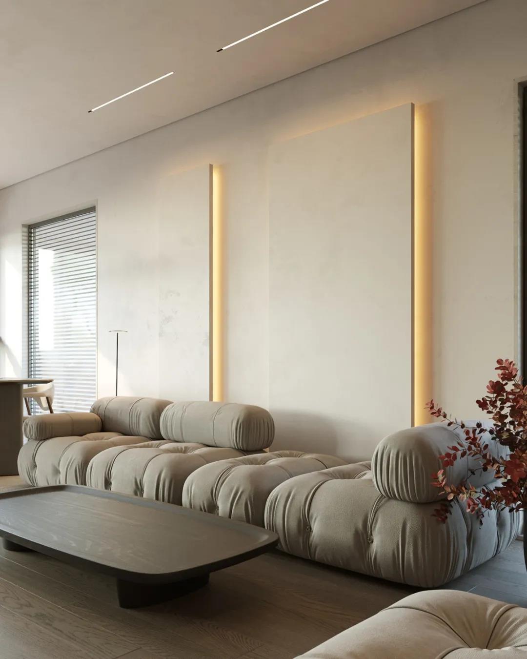 沙发，灯带，灯光方案,瑞士日内瓦室内暖光源灯光设计,外国灯光设计案例分享