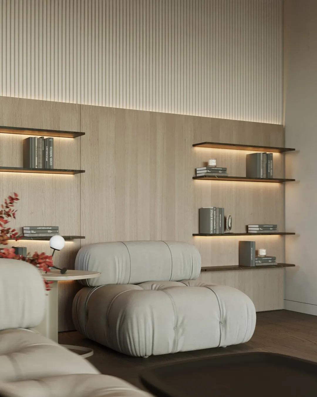 沙发，瑞士日内瓦室内暖光源灯光设计,无主灯,居家